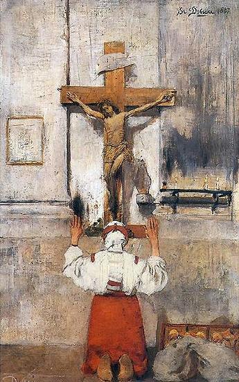 Stanislaw Debicki Pray. France oil painting art
